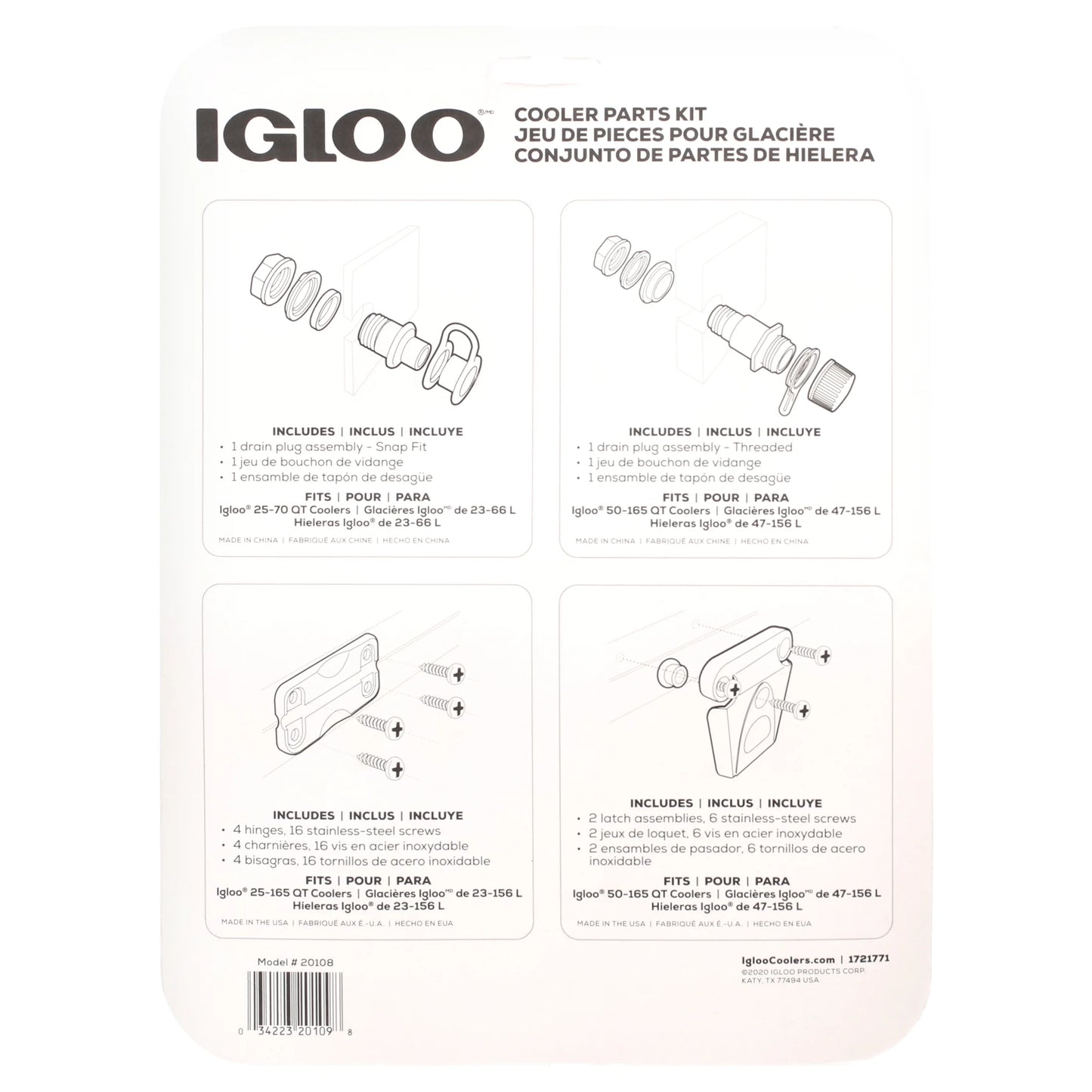 Ice Chest Universal Parts Kit White