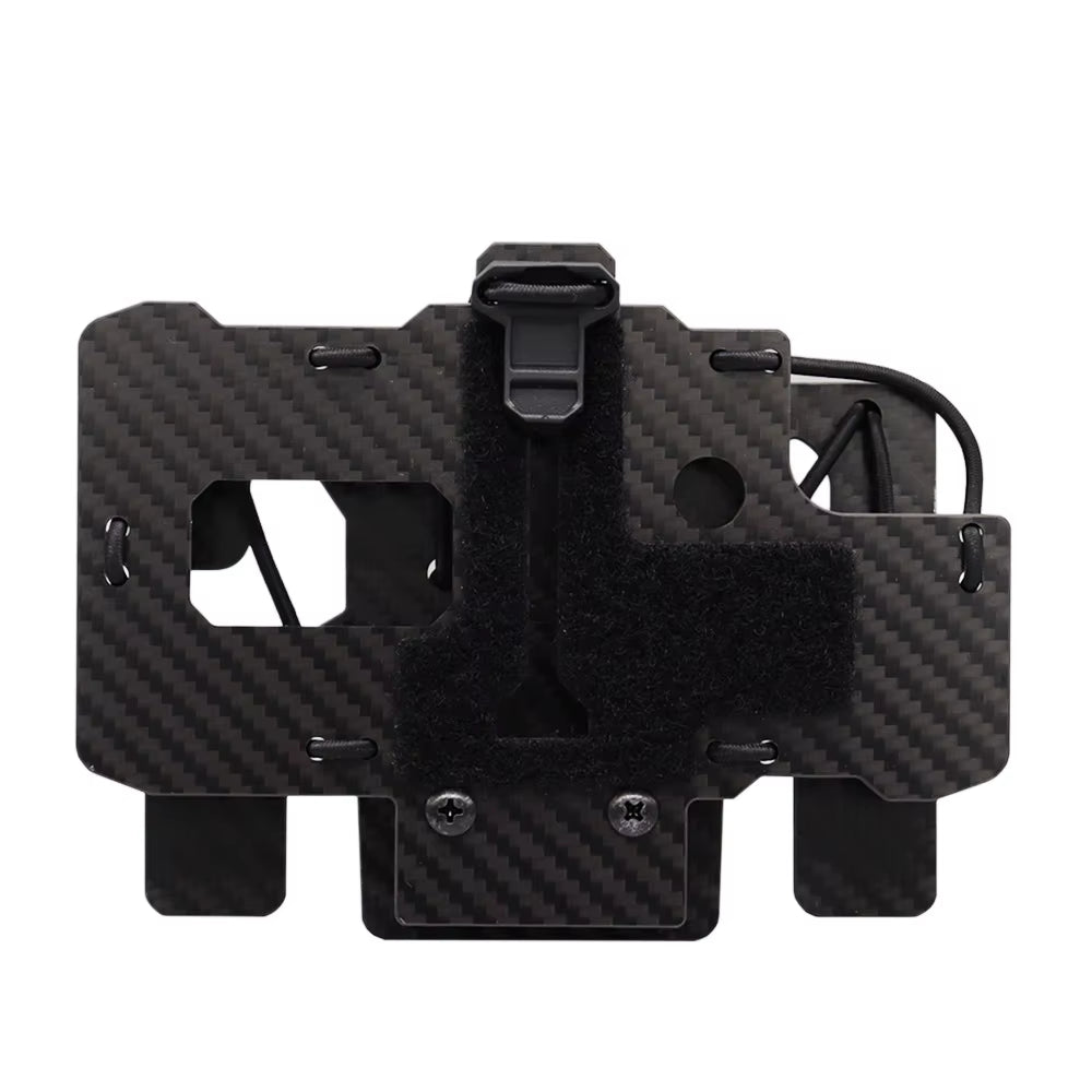 New Carbon Fiber Tactical MOLLE Folding Navigation Board Hunting Airsoft Vest Mobile Phone Holder Mount for Screen Size 4.7'-6.7