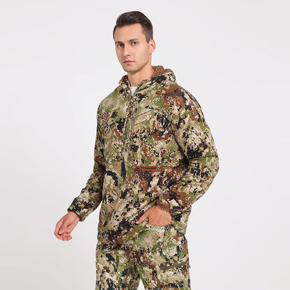 High Quality Ambient Hoody Hunting Apparel Gear Outdoor Camo Kangaroo Pocket Hoodie Spring Fall Fleece Lining Hunting Jacket