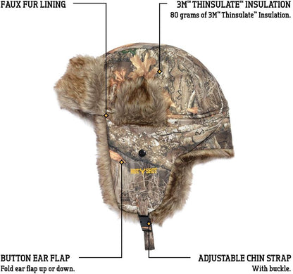 Men’S Camo Sabre Trapper Hat – Realtree Edge Outdoor Hunting Camouflage Gear