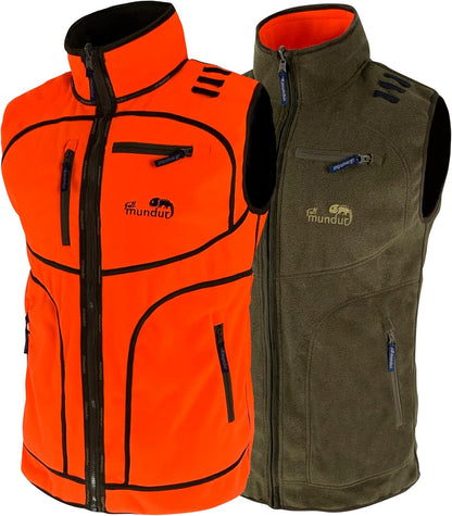 Reversible Men'S Waterproof Hunting Vest - Digital Green & Blaze Orange Camo