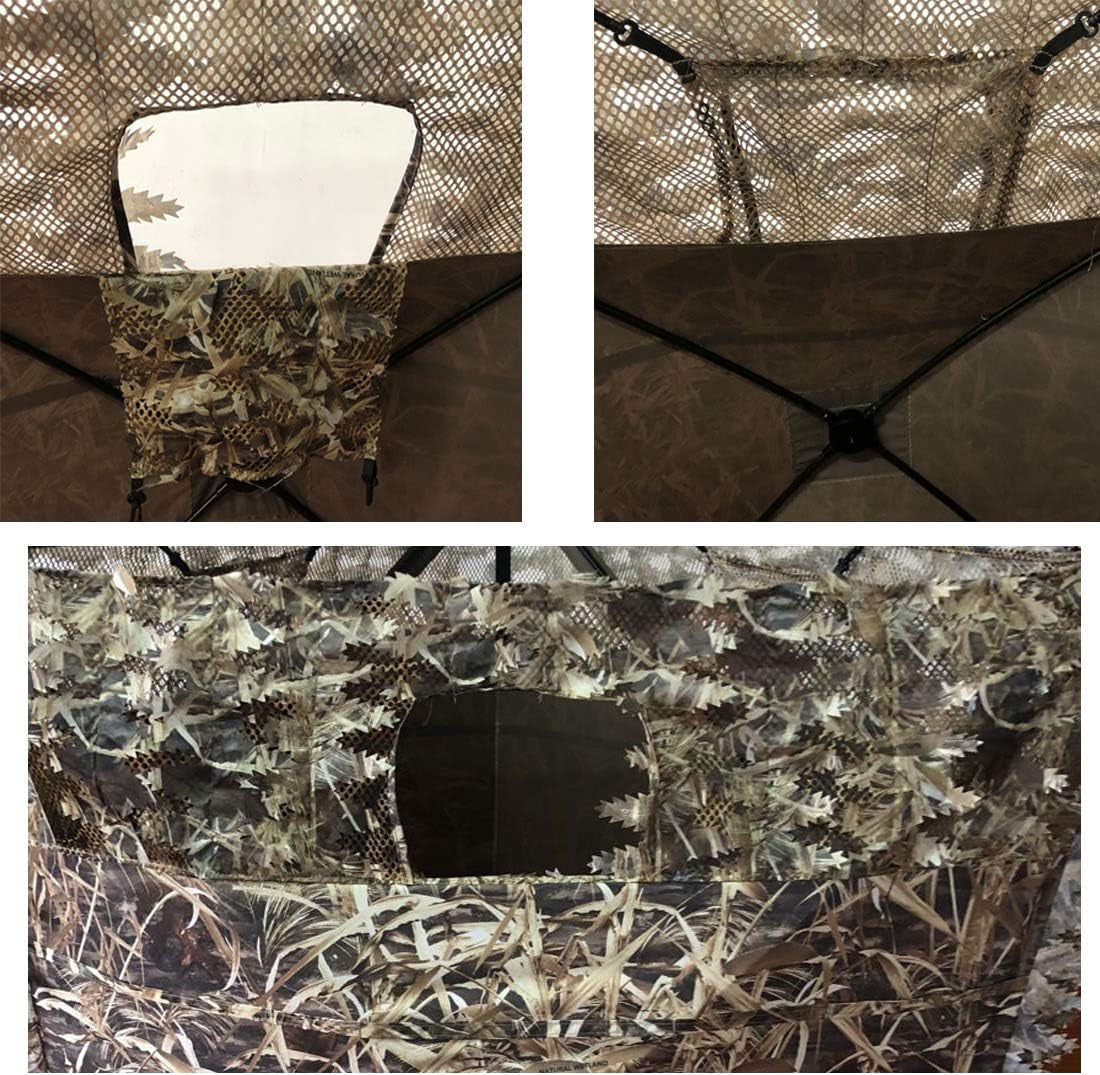 Pop up Ground Blind for Deer Duck Turkey Hunting Portable Quick Setup Lightweight Green/Brown/Dry Grass Ground Peg Included