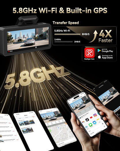 F77 4K+4K Dash Cam Front and Rear, Dual STARVIS 2 IMX678 HDR, Built-In 128GB Emmc, Voice Control Dash Camera for Cars with 5.8Ghz Wifi, 4'' Touch Screen, GPS, Night Vision, 24H Parking Mode