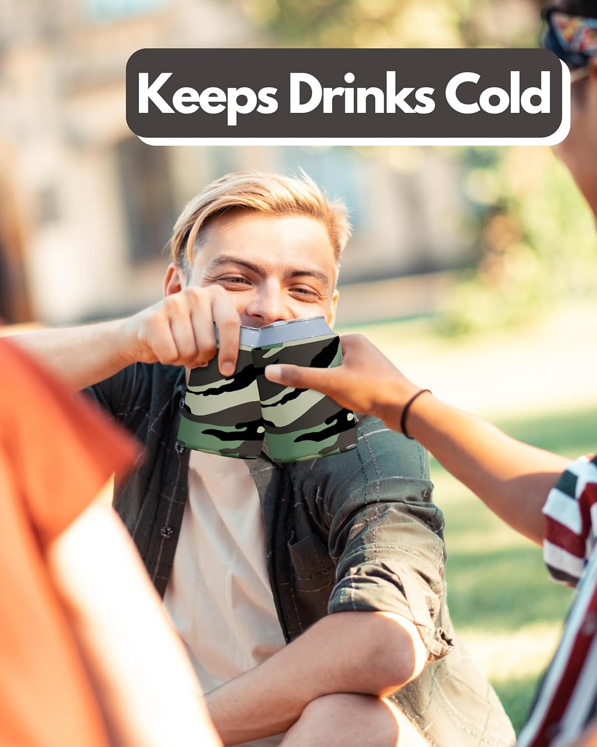 100 Pack Camo Blank Can Cooler Sleeves, Customizable Bulk Insulated Foam for Beer, Collapsible Plain Drink Holder, Cold Soda Insulator, 12Oz Regular, 16Oz Tall Cans