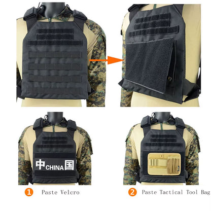 New Style 1000D Nylon Tactical Vest Patch Molle Adapter Panel Hook&Loop Converter for Attching ID Patches EDC Tool Bag