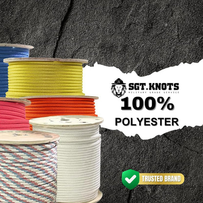 Arborist Double Braided Polyester Rope - Heavy Duty Tree Pulling Rope, Rigging, Tree Ropes, Arborist Pulling, Felling, Sailing, Industrial Rigging (0.625 in X 10 Ft) Orange