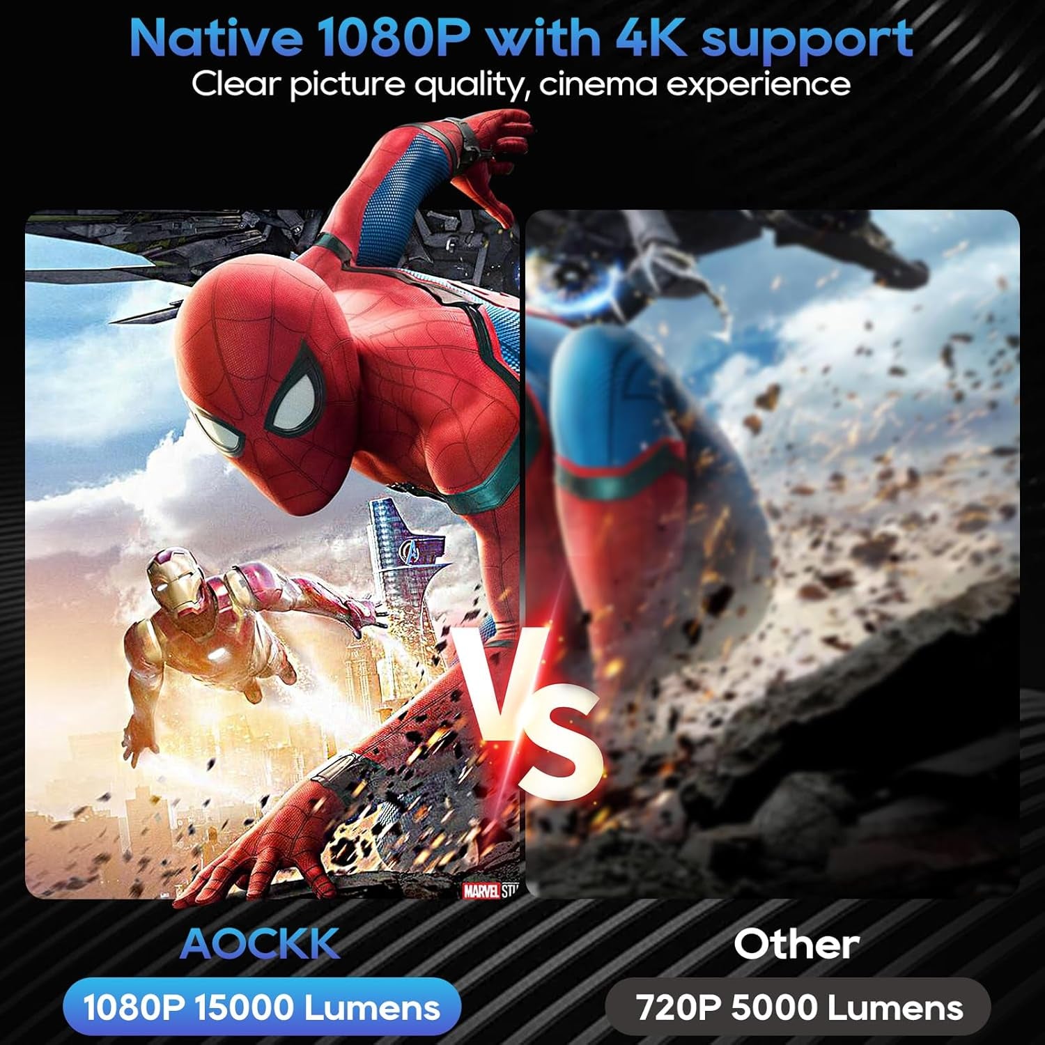 Mini Room Projector, Projector for Bedroom(Built-In Speaker, with HDMI Cable), 200-Inch Large Screen, Ntive 1080P Projector, Compatible with 4K, Supports Smartphones/Tv Sticks/Ps5/Laptop/Hdmi/Usb