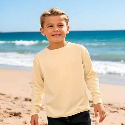 Boys Rash Guard Long Sleeve Swim Shirt - Quick Dry UPF 50+, Kids Fishing Shirt, Dry Fit Shirts for Boys Sizes XS-XL