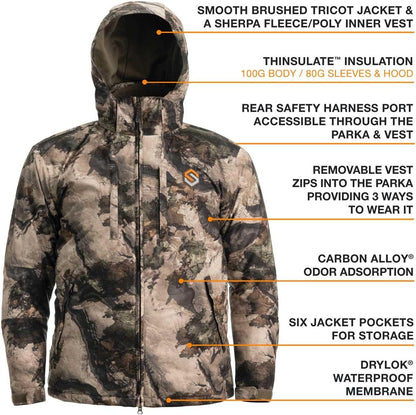 Morphic V2 3-In-1 Waterproof and Windproof Camo Hunting Jacket with Removable Vest