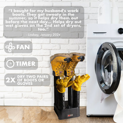 Boot Dryer with Heat Blower Fan, Glove & Shoe Dryer, Helps Reduce Odors