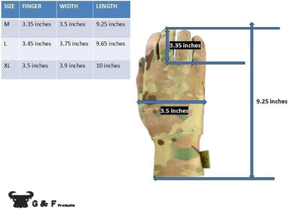 G & F Lightweight Camo Hunting Gloves, Touchscreen, Anti-Slip Grip, All-Season Flexible, Unisex XL