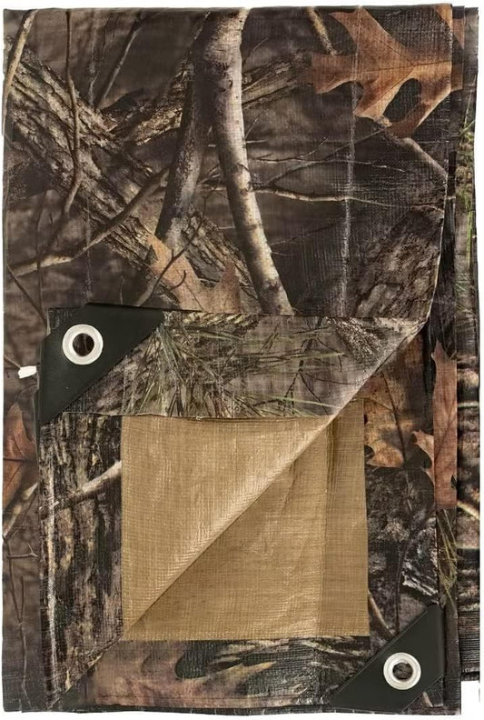 Heavy Duty Waterproof Tarp, Bionic Tree Camo Multi Purpose Poly Cover