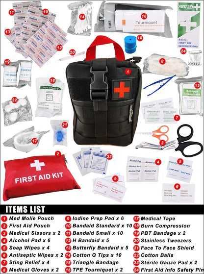 Ultimate Survival and Med Kit Complete 35L Bug Out Bag Backpack - Black