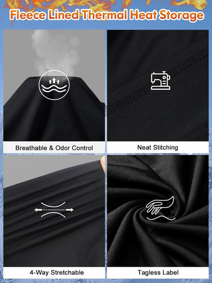 Thermal Underwear for Men Long Johns Fleece Lined Hunting Gear Bottom Top Set Base Layer for Cold Weather Gift