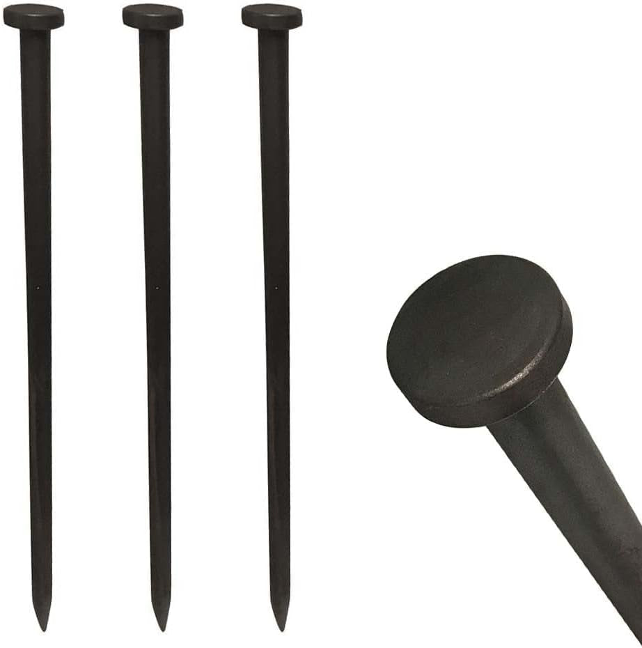 Single Head Metal Tent Stakes Heavy Duty Steel Ground Stake, Versatile Spikes to Anchor Commercial Inflatables, Event Party Tents, and Outdoor Camping Shelters, 3/4 X 30 Inch, 4 Pack