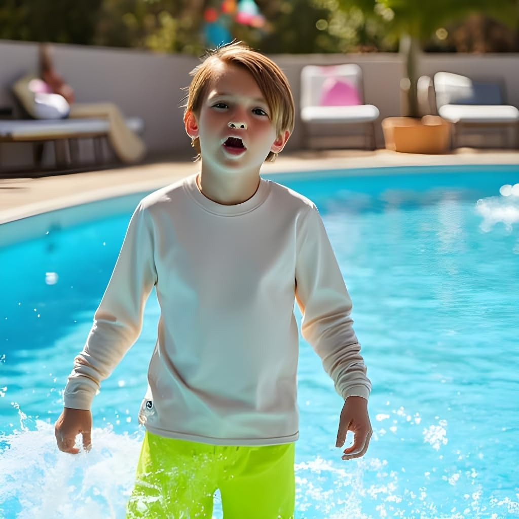 Boys Rash Guard Long Sleeve Swim Shirt - Quick Dry UPF 50+, Kids Fishing Shirt, Dry Fit Shirts for Boys Sizes XS-XL