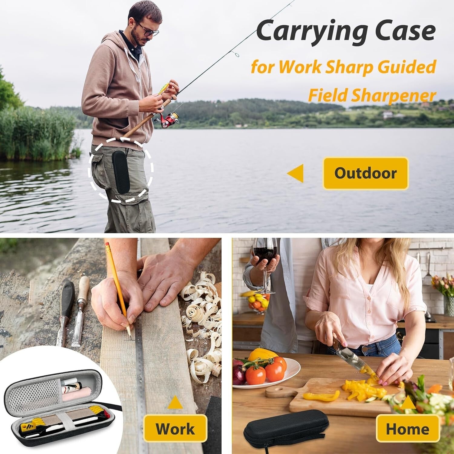 Hard Travel Carrying Case for Work Sharp Guided Field Sharpener Black NEW