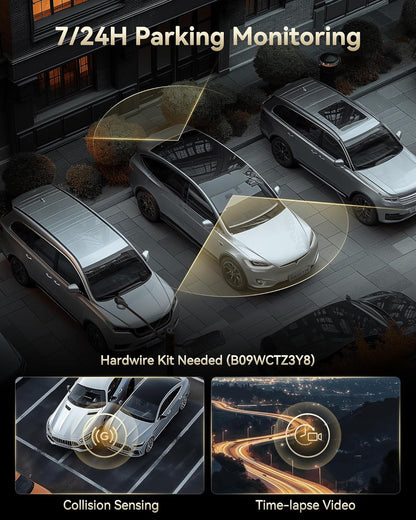 F77 4K+4K Dash Cam Front and Rear, Dual STARVIS 2 IMX678 HDR, Built-In 128GB Emmc, Voice Control Dash Camera for Cars with 5.8Ghz Wifi, 4'' Touch Screen, GPS, Night Vision, 24H Parking Mode