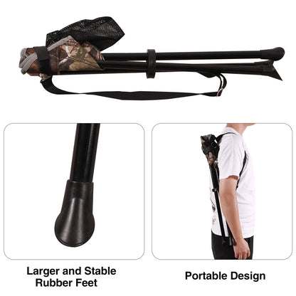 2 Pack Folding Trippod Stool Lightweight, Portable 3 Legged Tripod Chairs for Adults Fishing Backpacking Hunting, Camo