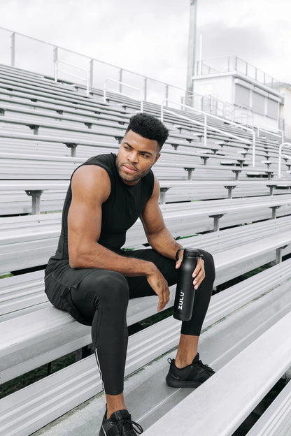 Ace 24 Fl Oz. Black Stainless Soft Chug Bottle