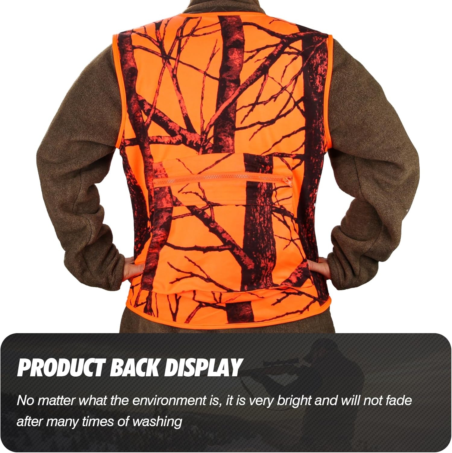 Lightweight Blaze Orange Hunting Vest with Pocket for Big Game Hunting