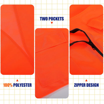 6-Piece Blaze Orange Hunting Hat and Vest Set for Outdoor Sports and Safety