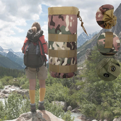 Outdoor Tactical Molle Water Bottle Pouch Portable Camping Water Kettle Bags for Backpack Vest Men'S Travel Cycling Camping Bag