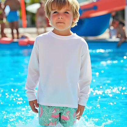 Boys Rash Guard Long Sleeve Swim Shirt - Quick Dry UPF 50+, Kids Fishing Shirt, Dry Fit Shirts for Boys Sizes XS-XL