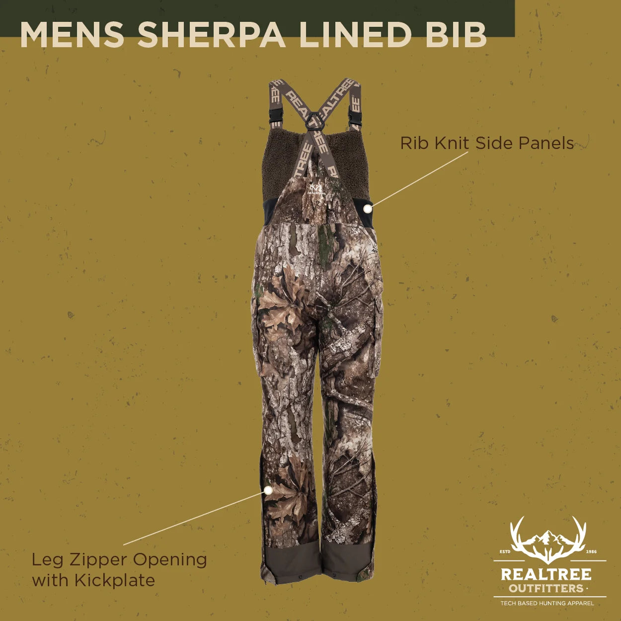 Outfitters Men'S Sherpa Lined Waterproof Hunting Bib,  APX, Size 3X-Large