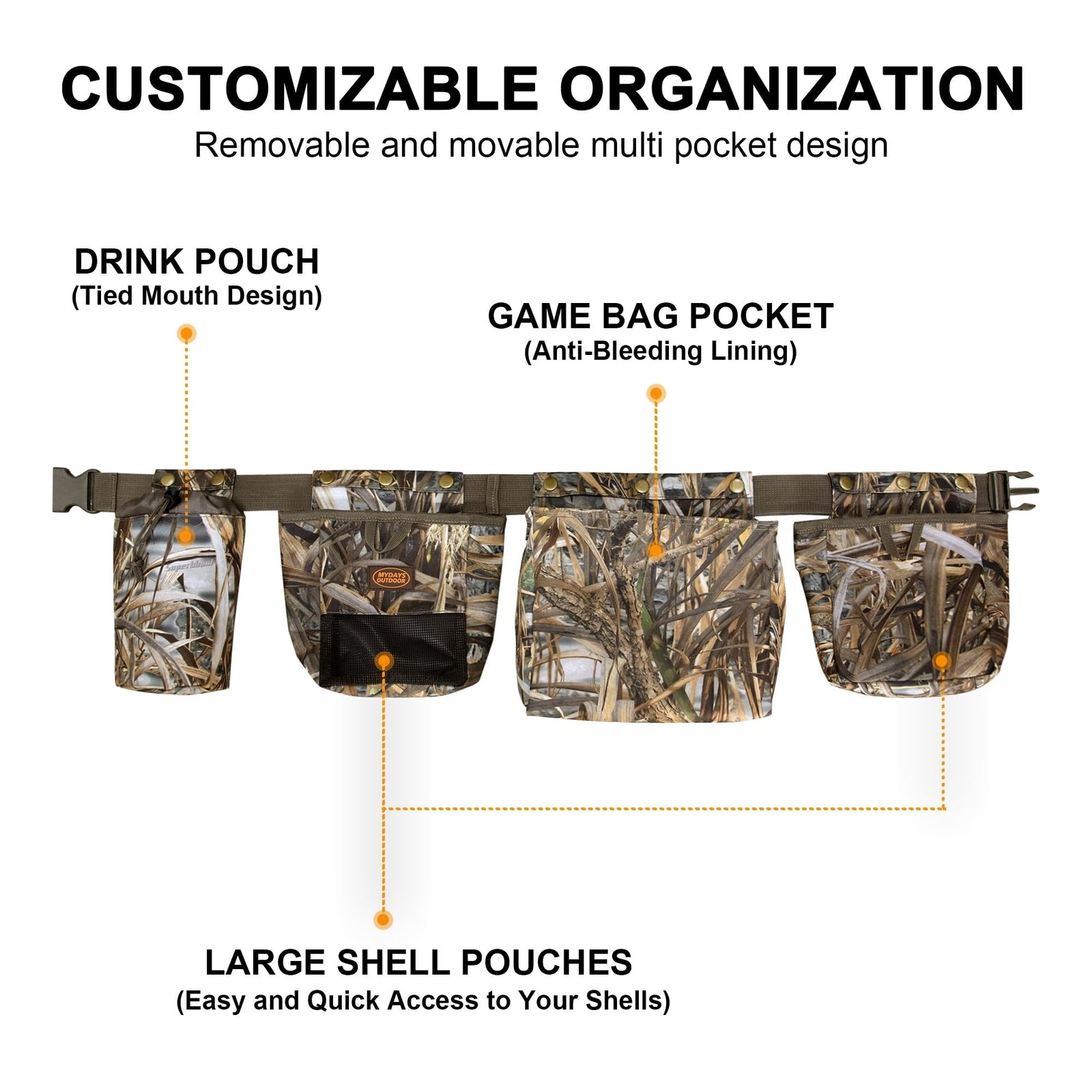 Dove Hunting Game Belt, Multifunction Hunting Gear Bags, Adjustable Shotgun S...
