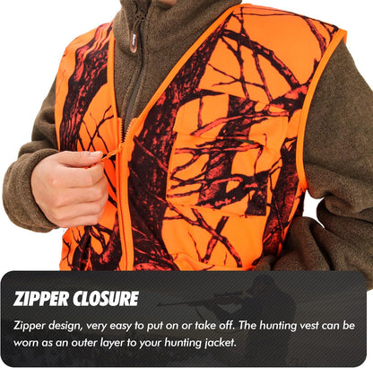 Lightweight Blaze Orange Hunting Vest with Pocket for Big Game Hunting