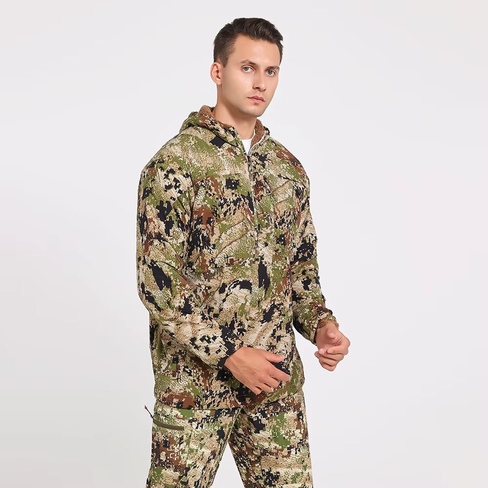 High Quality Ambient Hoody Hunting Apparel Gear Outdoor Camo Kangaroo Pocket Hoodie Spring Fall Fleece Lining Hunting Jacket