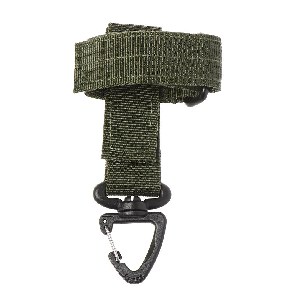 Tactical Molle Hook-Webbing Keychain-Key Ring Holder Hunting Gear Keeper Pouch Key Chain Nylon Belt Keychain EDC Molle Webbing
