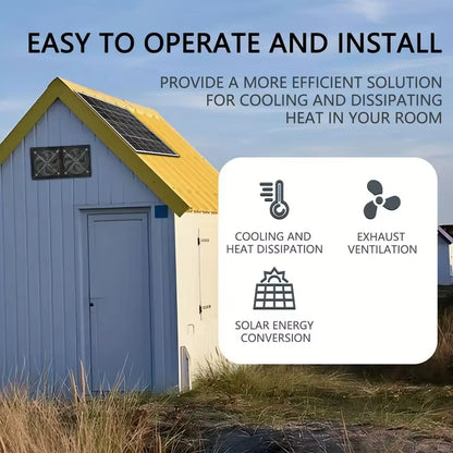 Solar Fan Kit with Solar Panels And2 Solar Exhaust Fans, Solar Exhaust Fans, Chicken Coop, Dog House Solar Charging Solar System