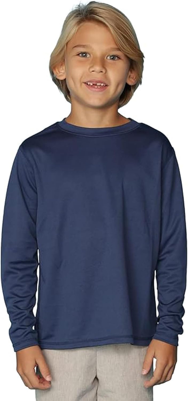 Boys Rash Guard Long Sleeve Swim Shirt - Quick Dry UPF 50+, Kids Fishing Shirt, Dry Fit Shirts for Boys Sizes XS-XL