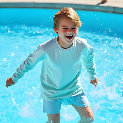 Boys Rash Guard Long Sleeve Swim Shirt - Quick Dry UPF 50+, Kids Fishing Shirt, Dry Fit Shirts for Boys Sizes XS-XL