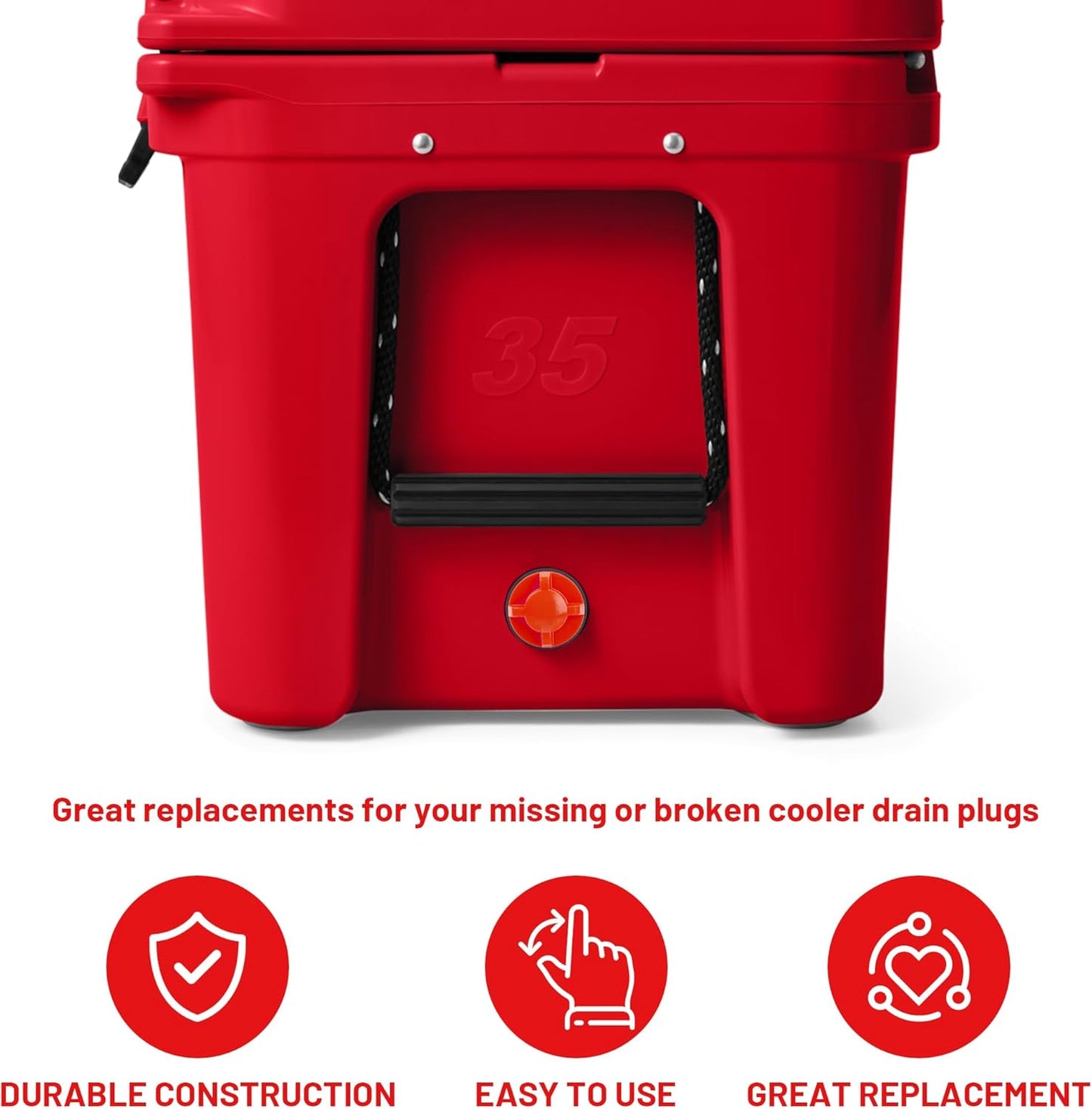 Cooler Drain Plug, 2 Pack Replacement, Compatible with Yeti Roadie, Tundra, And