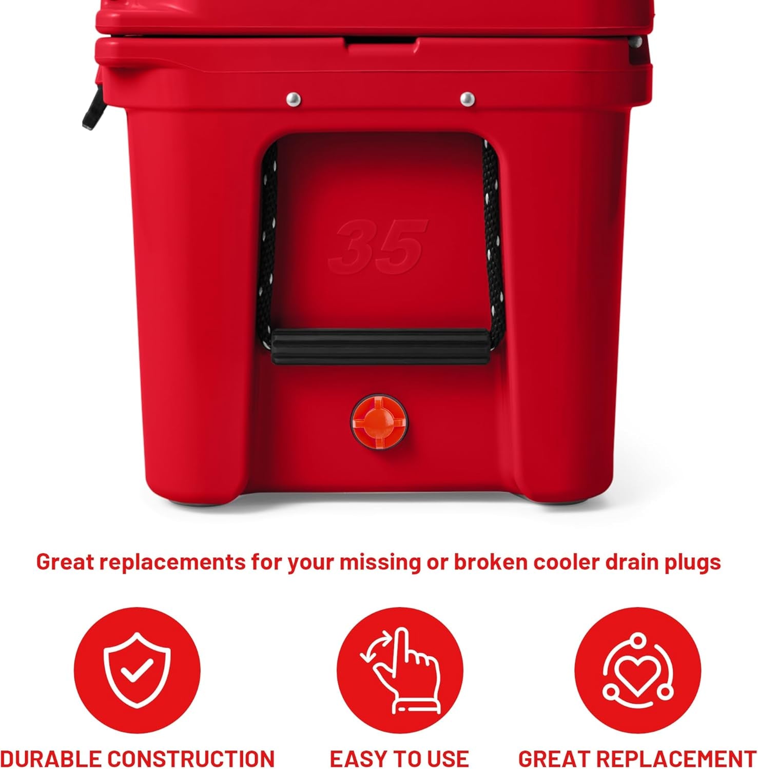 Cooler Drain Plug, 2 Pack Replacement, Compatible with Yeti Roadie, Tundra, And