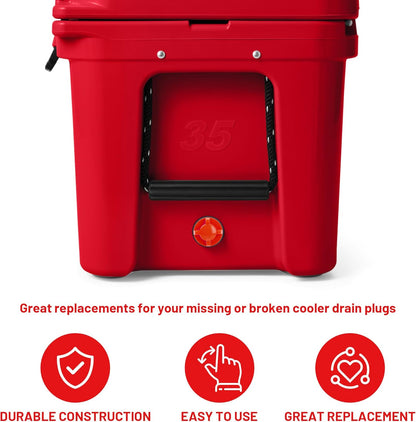 Cooler Drain Plug, 2 Pack Replacement, Compatible with Yeti Roadie, Tundra, And