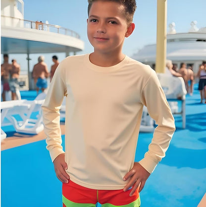 Boys Rash Guard Long Sleeve Swim Shirt - Quick Dry UPF 50+, Kids Fishing Shirt, Dry Fit Shirts for Boys Sizes XS-XL