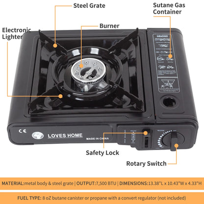 1 Burner Portable Butane Camping Stove Outdoor Gas Stove for Cooking Grill