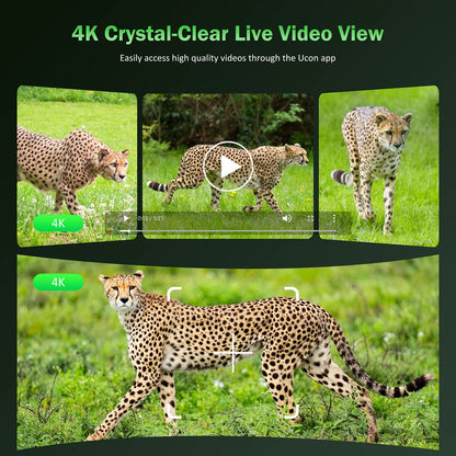 4G LTE Cellular Trail Camera Wireless, 4K Solar Powered Game Camera with Night Vision Motion Activated IP66 Waterproof, Hunting Security Camera with SIM Card, 120°Wide Angle