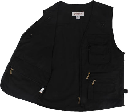 Men'S Poplin Outdoors Travel Sports Multi-Pockets Work Fishing Vest