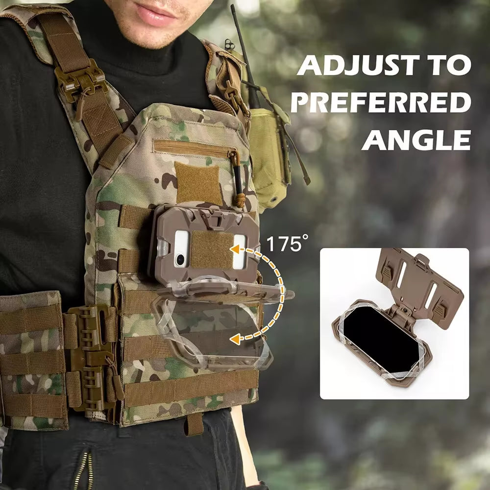 Tactical MOLLE Phone Holder, Folding Navigation Board, Cellphone Hold Gear, Airsoft Hunting Vest Accessories