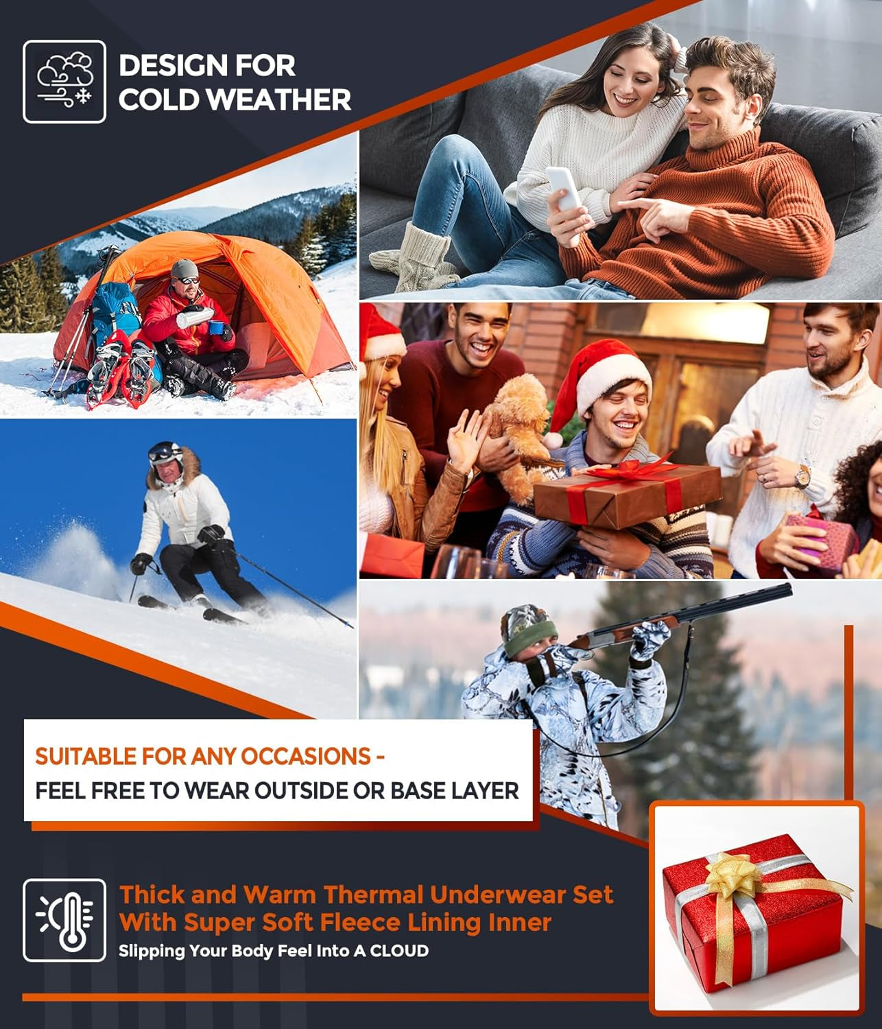 Thermal Underwear Long Johns Set Mens Winter Gift Hunting Gear Sport Base Layer Bottom Top