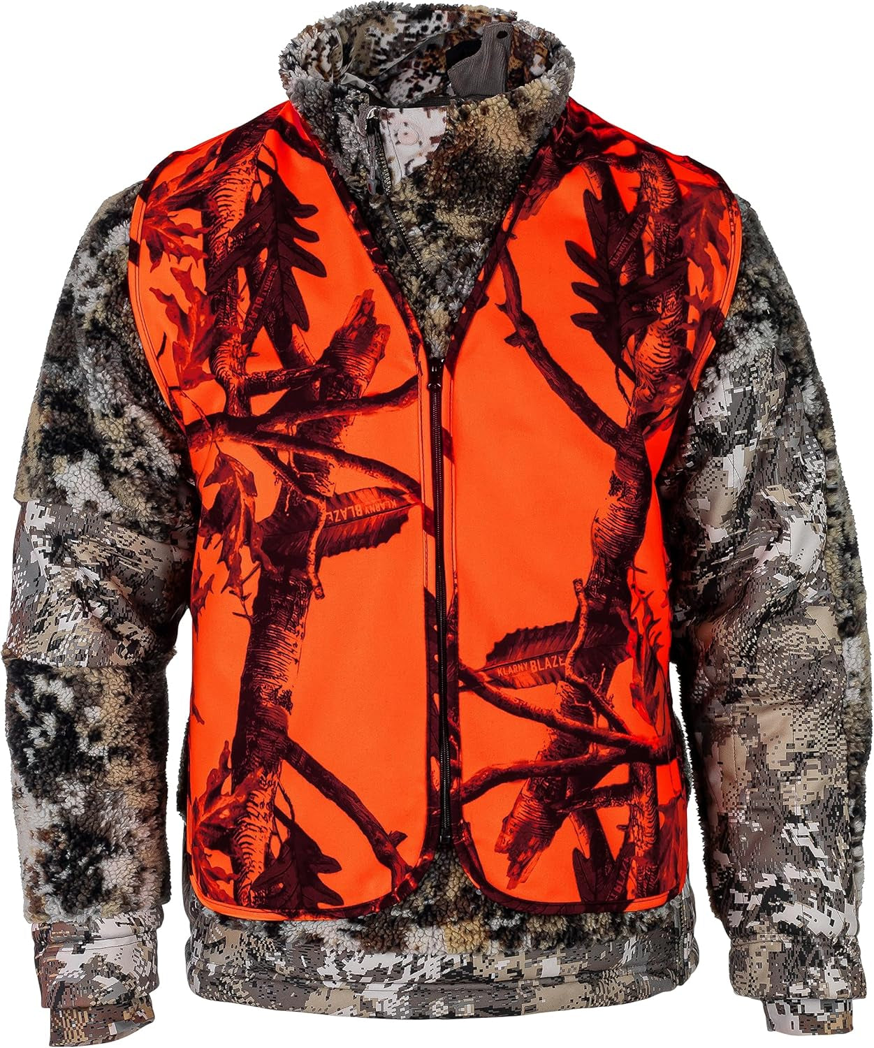 Klarny High Visibility Waterproof Orange Safety Vest for Hunting and Gear