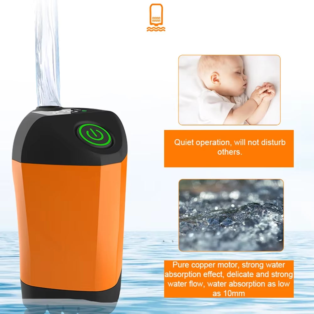 Portable Rechargeable Electric Shower Pump USB Powered Waterproof for Outdoor Camping Beach Hiking Pet Bath Car Wash