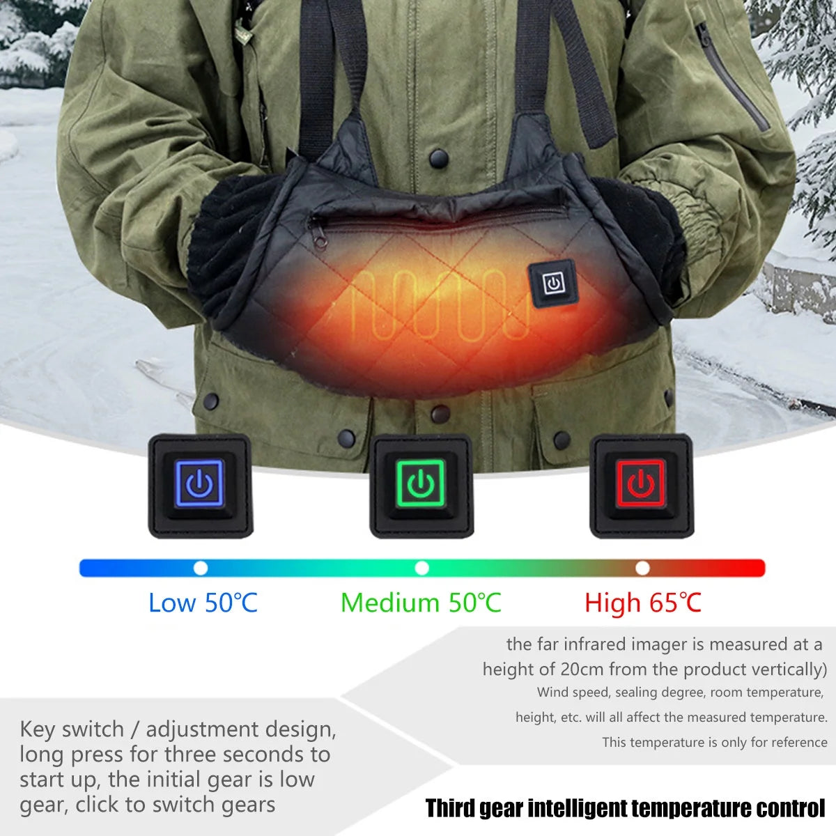 Heated Hand Muff Electric Hand Warmer Pouch USB Charging Hand Warming Muff Adjustable Winter Hand Warmer with 3 Heating Setting for Outdoor Hunting Camping Football