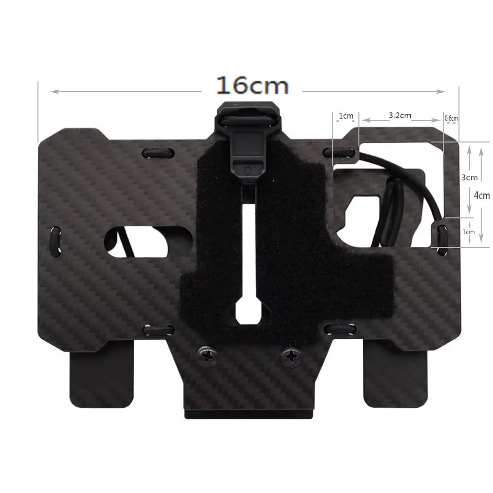 New Carbon Fiber Tactical MOLLE Folding Navigation Board Hunting Airsoft Vest Mobile Phone Holder Mount for Screen Size 4.7'-6.7