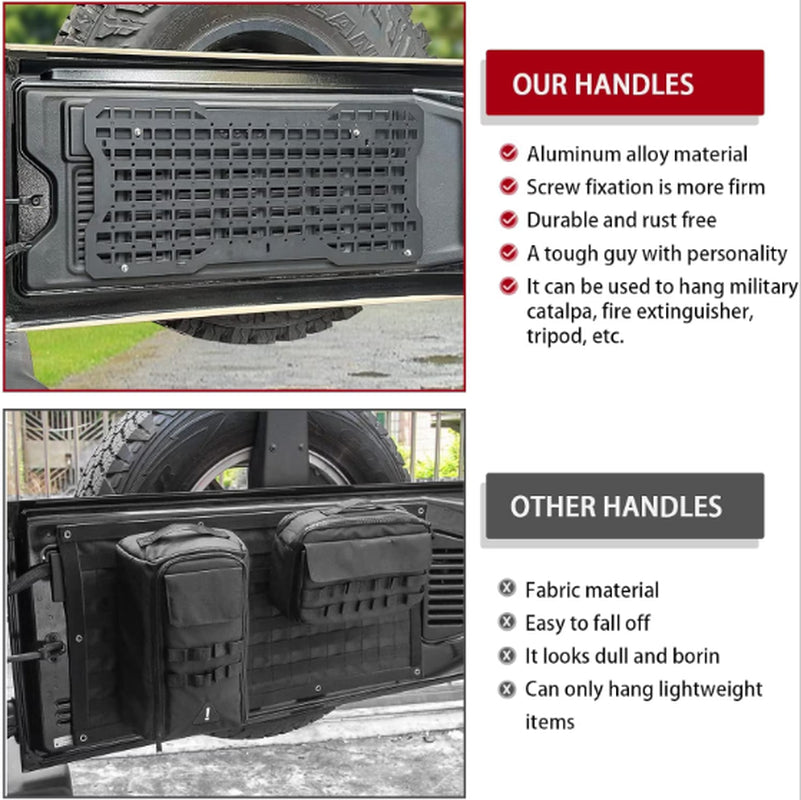 Tailgate Tactical Panel for Wrangler Tailgate Tool Kit Organizer Racks Compatible with Wrangler 2007-2022 JK JKU 2018-2022 JL JLU
